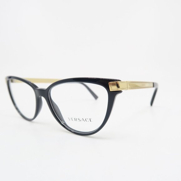 Versace Mod. 3271-GB1 54mm Black and Gold New Women's Eyeglasses Frames. - Picture 4 of 8